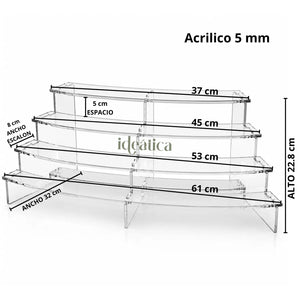 Mini Torre Escalera Arco de Acrilico para Cupcakes Postres y Catering - 4 Niveles
