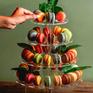 Mini Torre o Base para Macarrones Postre Verticales de Acrilico Catering 4 Niveles IA