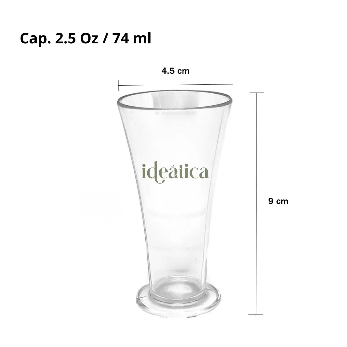 Mini Vasito Pilsner para Postres Re-utilizable Candy Bar Catering 2.5 Oz 100 pzas IA