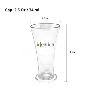 Mini Vasito Pilsner para Postres Re-utilizable Plastico Catering - 2.5 Oz / 74 ml ( 20 Pzas / 100 Pzas ) IA