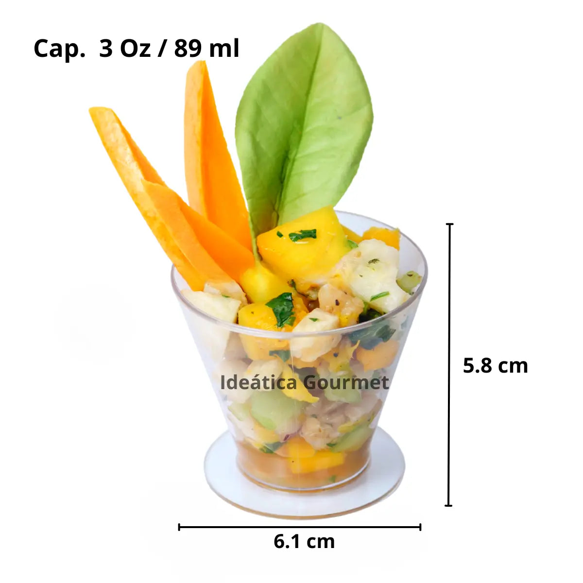 Mini Vasito Shot para Postres Re-utilizable Candy Bar Catering 3 Oz IA