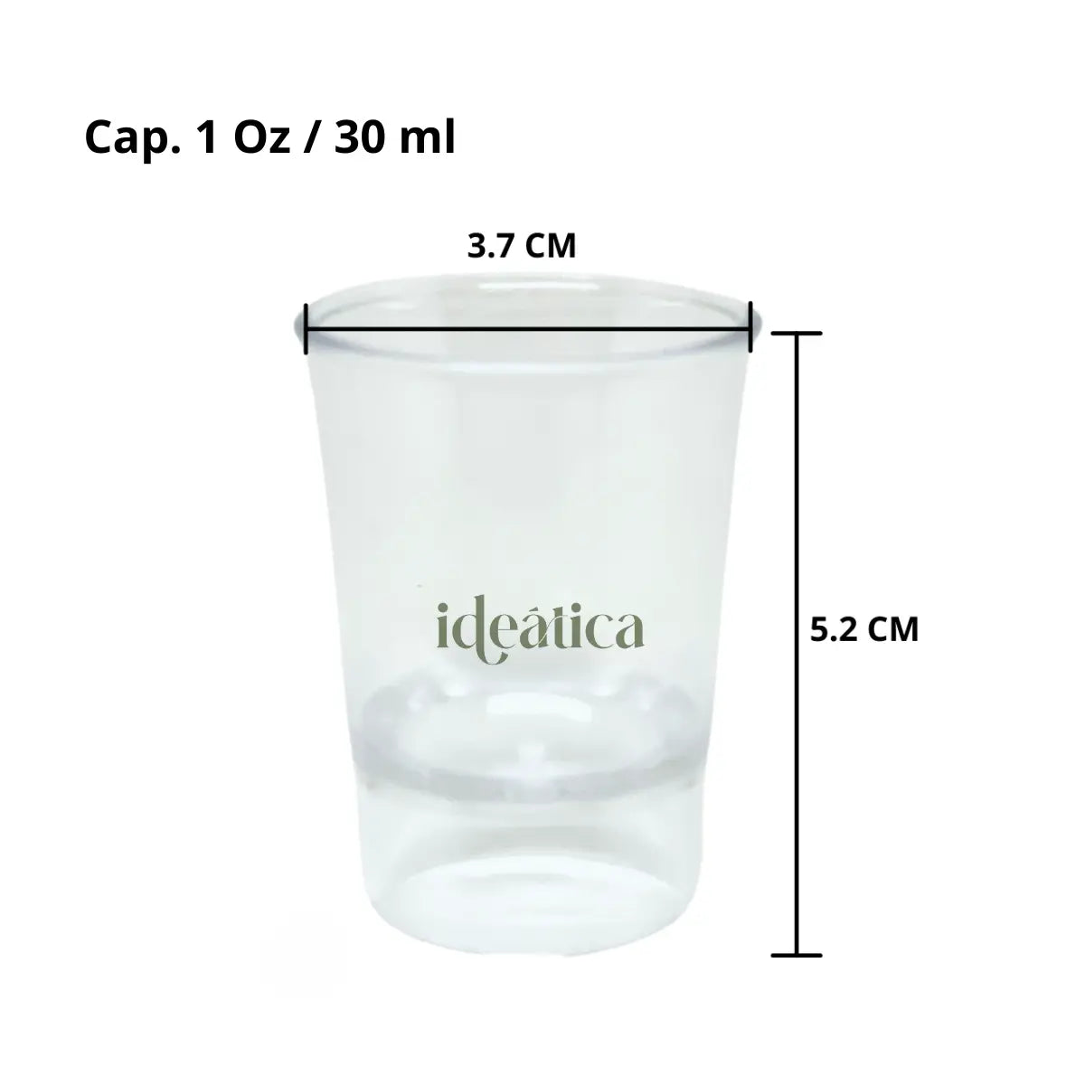 Mini Vasito Tequilero o Caballito para Postres Re-utilizable Candy Bar Catering 1 Oz IA