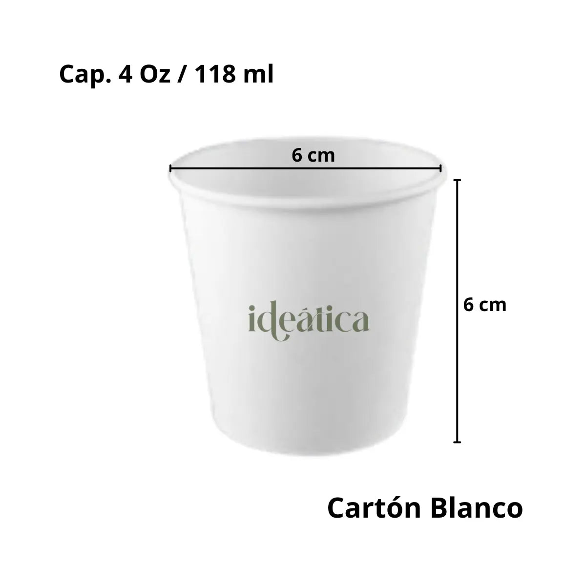 Mini Vaso Biodegradable Compostable Para Bebidas o Café Expresso de Cartón Blanco Catering 4 Oz / 118 ml - ( 50 Pzas / 200 Pzas ) IN
