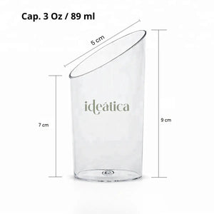 Mini Vaso Para Postres Trunco Re-utilizable Plastico Catering - 3 Oz / 89 ml ( 20 Pzas / 100 Pzas ) IA
