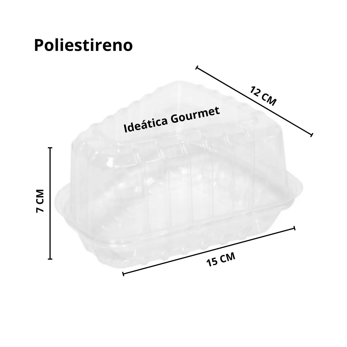Mini Contenedor para Pastel Plástico Triangular Alto IN