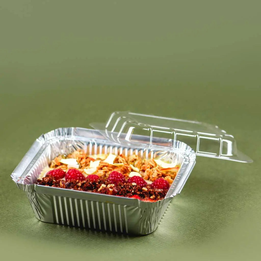 Mini Pavera con Tapa para Alimentos o Comida Aluminio Plástico Rectangular IN