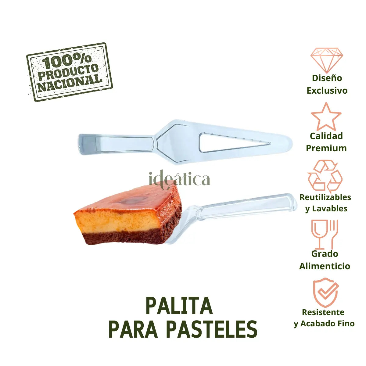 Palita para Pasteles y Postres Re-utilizable Candy Bar Catering 6 pzas IA