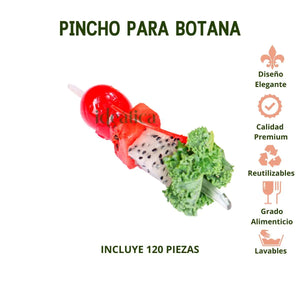 Pincho para Botana o Postres con Mango Re-utilizable Candy Bar Catering 120 pzas IA