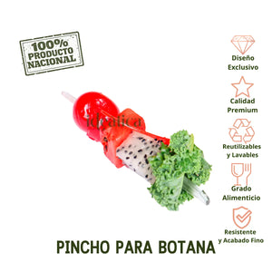 Pincho para Botana o Postres con Mango Re-utilizable Plastico Catering 120 pzas
