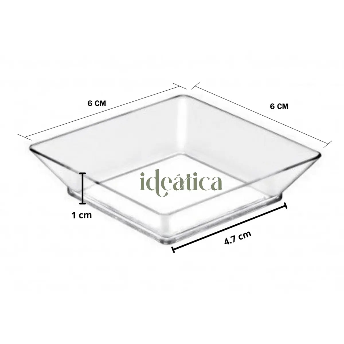 Platito Canapé o Postre Cuadrado Re-utilizable Candy Bar Catering 100 pzas IA