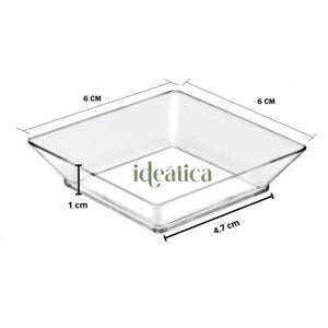 Platito Canapes o Postres Cuadrado Re-utilizable Plastico Catering -  ( 20 Pzas / 100 Pzas ) IA