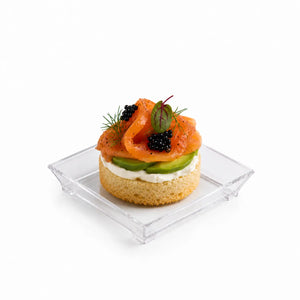Platito Canapes o Postres Cuadrado Re-utilizable Plastico Catering -  ( 20 Pzas / 100 Pzas )