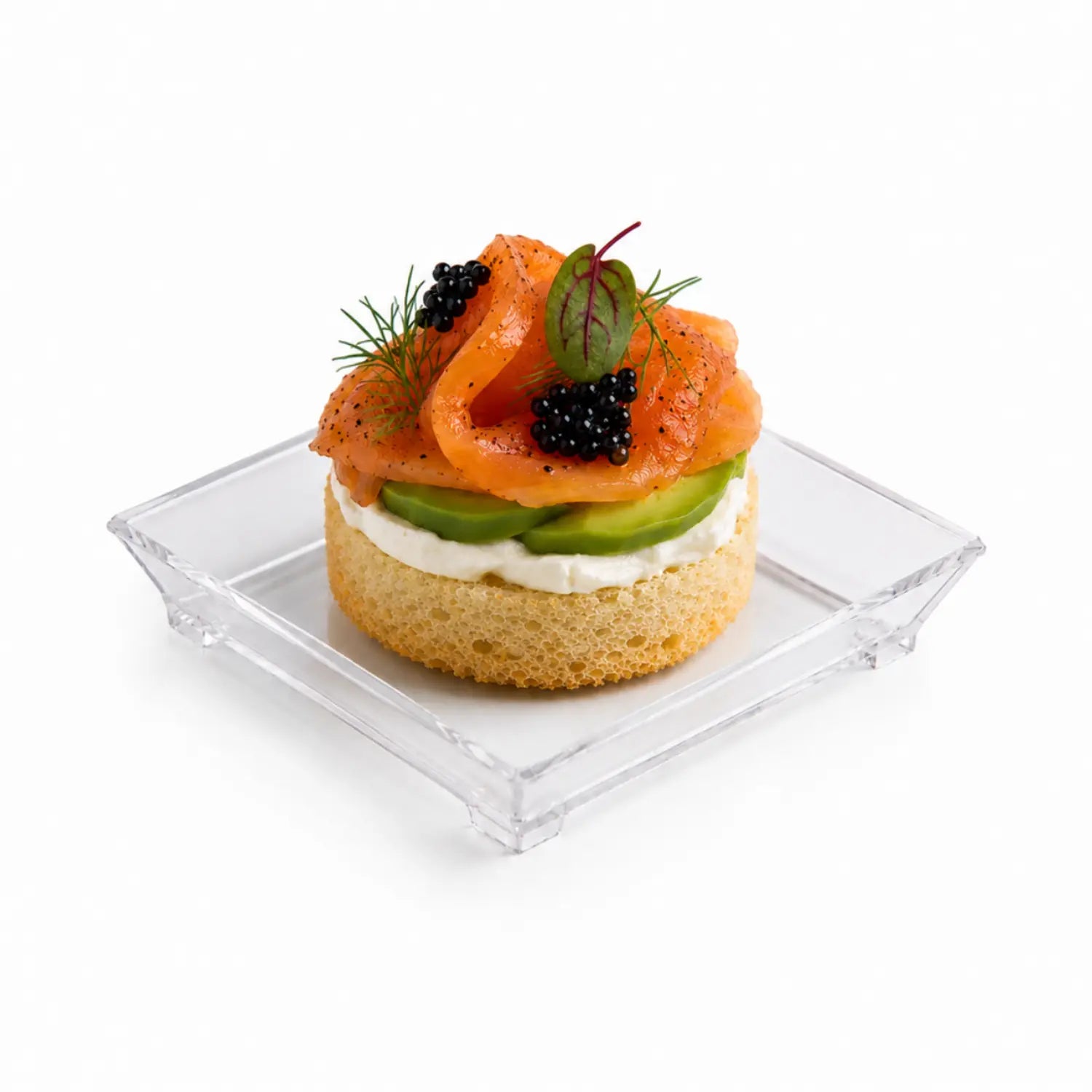 Mini Platito Cuadrado para Canapes Postres y Catering - 20 Pzas y 100 Pzas