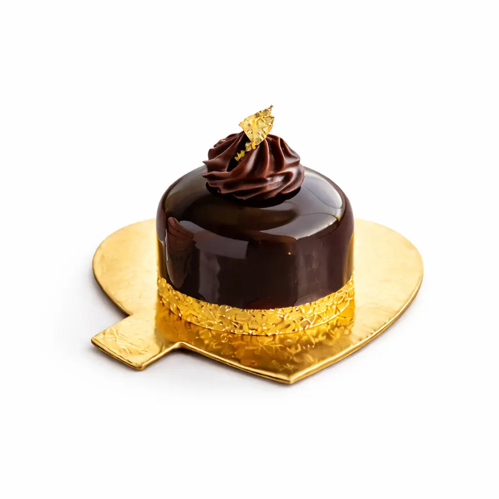 Platito Charolita o Base Corazon con Asa de Carton Laminado para Canapes o Postres Catering 50 pzas RP