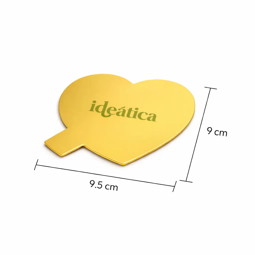 Platito Charolita o Base Corazon con Asa de Carton Laminado para Canapes o Postres Catering 50 pzas RP