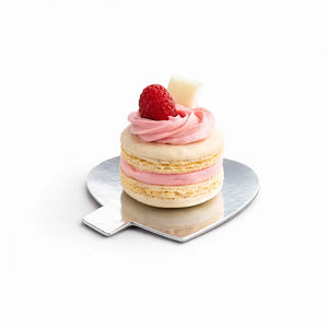 Platito Charolita o Base Corazon con Asa de Carton Laminado para Canapes o Postres Catering 50 pzas RP