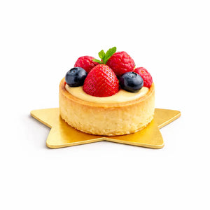 Platito Charolita o Base Estrella con Asa de Carton Laminado para Canapes o Postres Catering 50 pzas