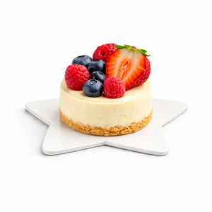 Platito Charolita o Base Estrella con Asa de Carton Laminado para Canapes o Postres Catering 50 pzas