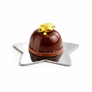 Platito Charolita o Base Estrella con Asa de Carton Laminado para Canapes o Postres Catering 50 pzas