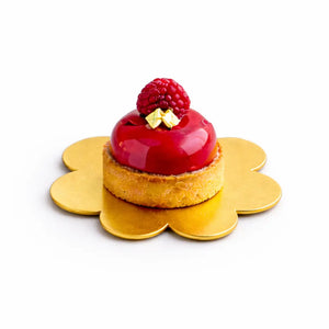 Platito Charolita o Base Flor con Asa de Carton Laminado para Canapes o Postres Catering 50 pzas RP