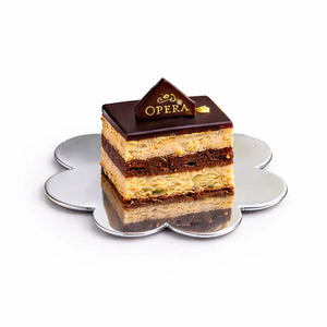 Platito Charolita o Base Flor con Asa de Carton Laminado para Canapes o Postres Catering 50 pzas RP