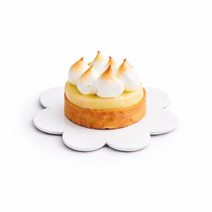 Platito Charolita o Base Flor con Asa de Carton Laminado para Canapes o Postres Catering 50 pzas RP