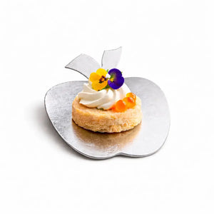 Platito Charolita o Base Manzana con Asa de Carton Laminado para Canapes o Postres Catering 50 pzas RP