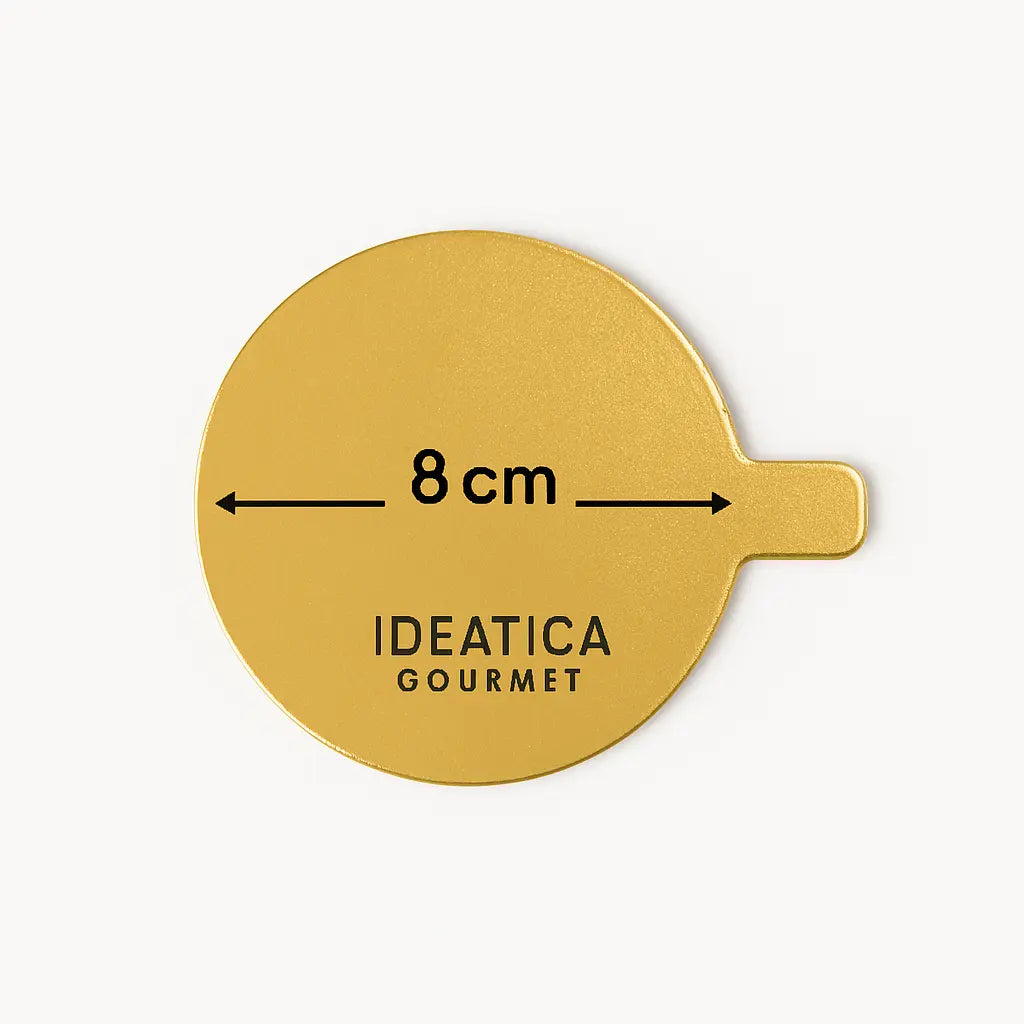 Platito Charolita o Base Redonda con Asa de Carton Laminado para Canapes o Postres Catering 50 pzas RP