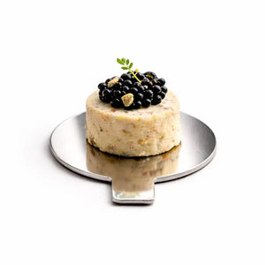 Platito Charolita o Base Redonda con Asa de Carton Laminado para Canapes o Postres Catering 50 pzas RP