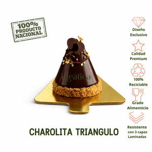 Mini Charolita Triangular para Canapes Postres y Catering - 50 pzas