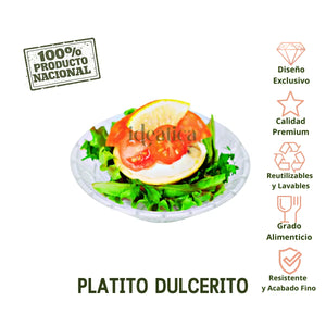 Platito Dulcerito para Canapes o Postres Re-utilizable Plastico Catering 120 pzas
