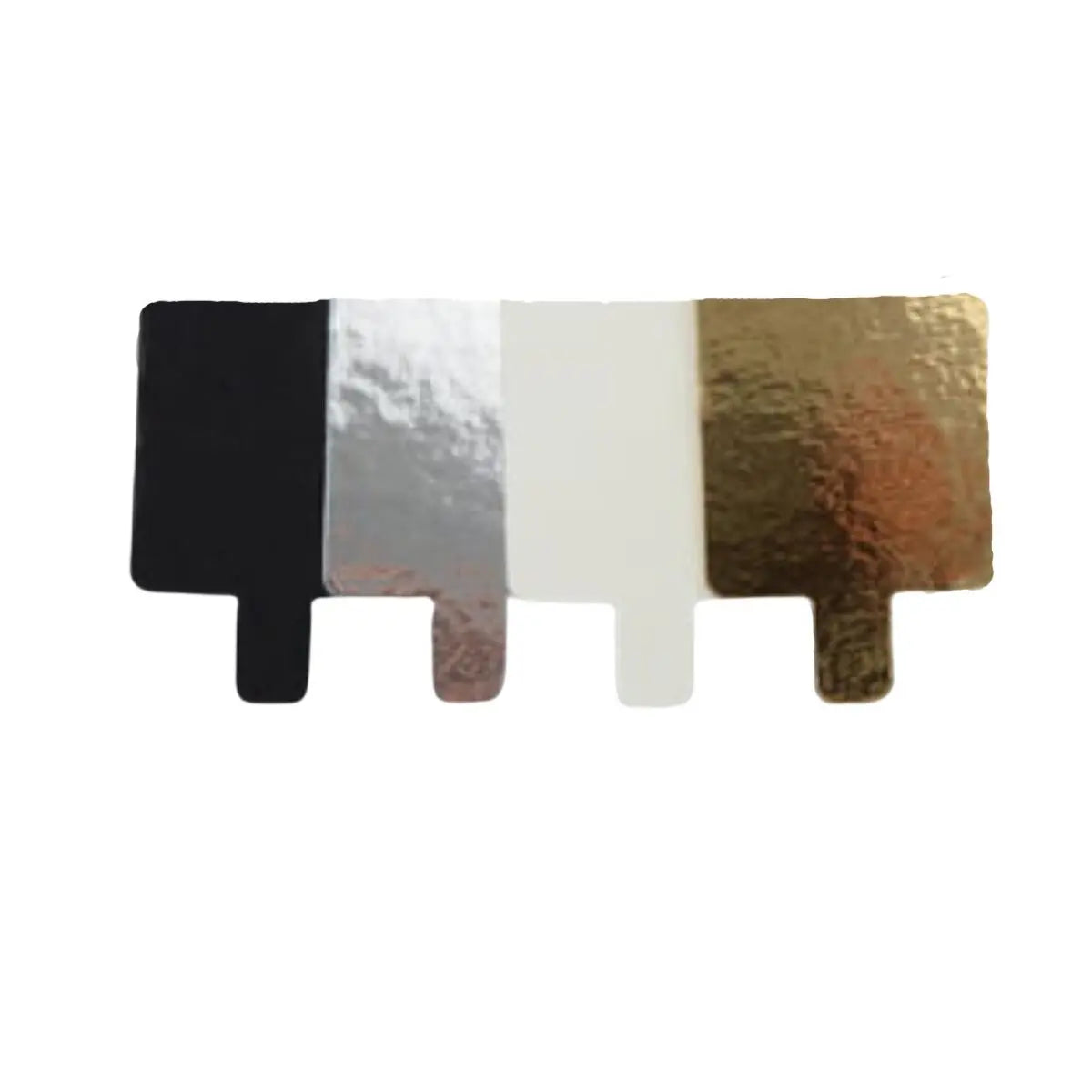 Platito Charolita o Base Cuadrado con Asa de Cartón Laminado para Canapés o Postres Catering RP