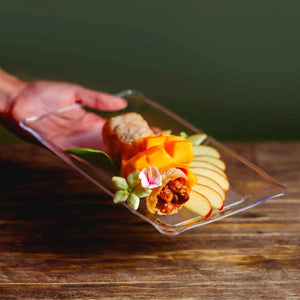 Plato Panque para Postres Comida o Botana Re-utilizable Plastico Catering  -  ( 10 Pzas / 50 Pzas ) IA