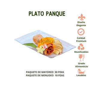 Plato Panque para Postres y Canapes Re-utilizable Candy Bar Catering IA