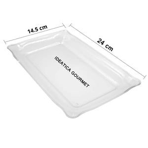 Plato Panque para Postres y Canapes Re-utilizable Plastico Catering  -  ( 10 Pzas / 50 Pzas ) IA