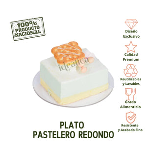 Plato Pastelero para Postres Redondo Re-utilizable Plastico Catering  ( 20 Pzas / 100 Pzas )