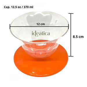 Plato Tazon Frutero para Comida Postres o Botana con Base Tapa Naranja Re-utilizable Plastico Catering - 12.5 Oz / 370 ml ( 40 Pzas / 80 Pzas ) IA