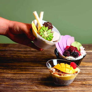 Plato Tazon Trunco para Postres Comida o Botana Re-utilizable Plastico Catering - 7Oz / 207 ml ( 20 Pzas / 100 Pzas ) IA