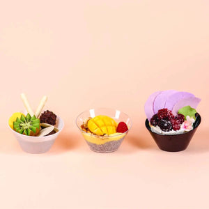 Plato Tazon Trunco para Postres Comida o Botana Re-utilizable Plastico Catering - 7Oz / 207 ml ( 20 Pzas / 100 Pzas ) IA