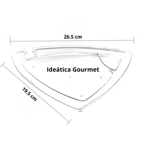 Plato Triangulo para Comida o Postres Re-utilizable Plastico Catering - ( 10 Pzas / 50 Pzas ) IA