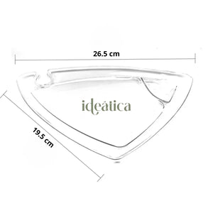 Plato Triangulo para Comida o Postres Re-utilizable Plastico Catering - ( 10 Pzas / 50 Pzas ) IA