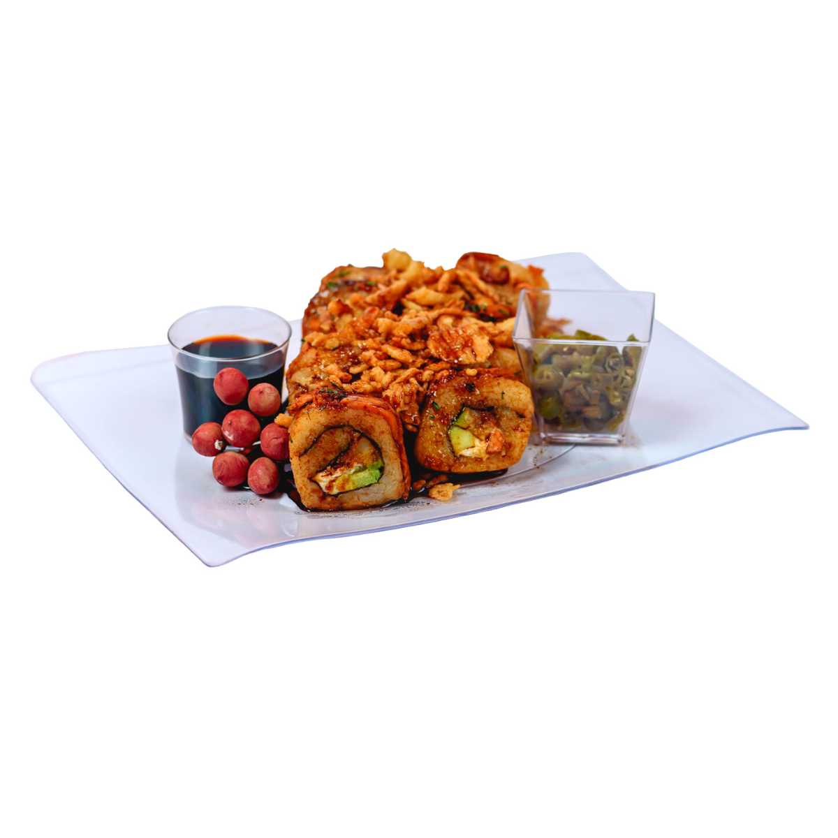 Plato Trinche para Comida o Postres Rectangular Re-utilizable Candy Bar Catering IA
