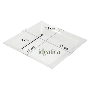 Plato para Canapes o Postres Cuadrado Grande Re-utilizable Plastico Catering  -  ( 20 Pzas / 100 Pzas ) IA