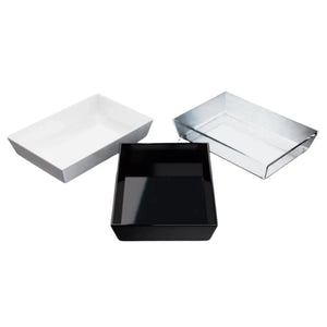 Plato para Canapes o Postres Rectangular Re-utilizable Plastico Catering  -  ( 10 Pzas / 100 Pzas ) IA