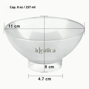 Plato para Postres Comida o Botana Cuenco Grande Re-utilizable Plastico Catering  - 8 Oz / 237 ml ( 10 Pzas / 50 Pzas ) IA