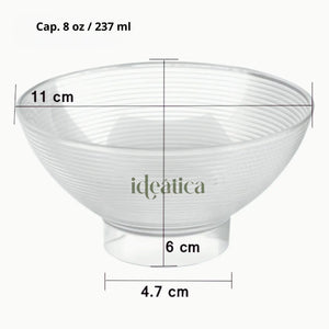 Plato para Postres Cuenco Grande Re-utilizable Plastico Catering  - 8 Oz / 237 ml ( 10 Pzas / 50 Pzas ) IA