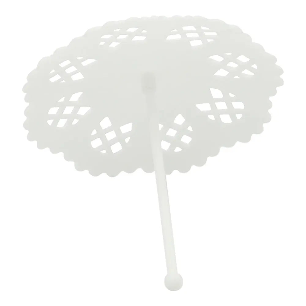 Sombrillita Blanca para Recuerdos Regalo y Decoracion Plastico - 50 pzas