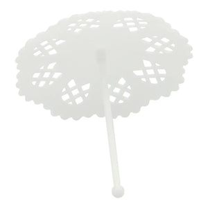 Sombrillita Blanca para Recuerdos Regalo y Decoracion Plastico - 50 pzas