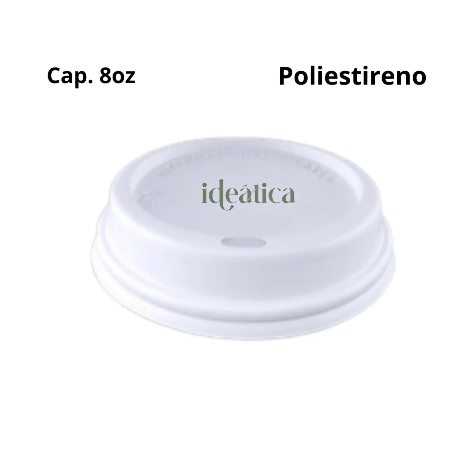 Tapa Blanca Para Vaso de 12 Oz y 16 Oz para Bebidas o Café de Plástico Catering - (Los Vasos se  Venden por Separado) IN