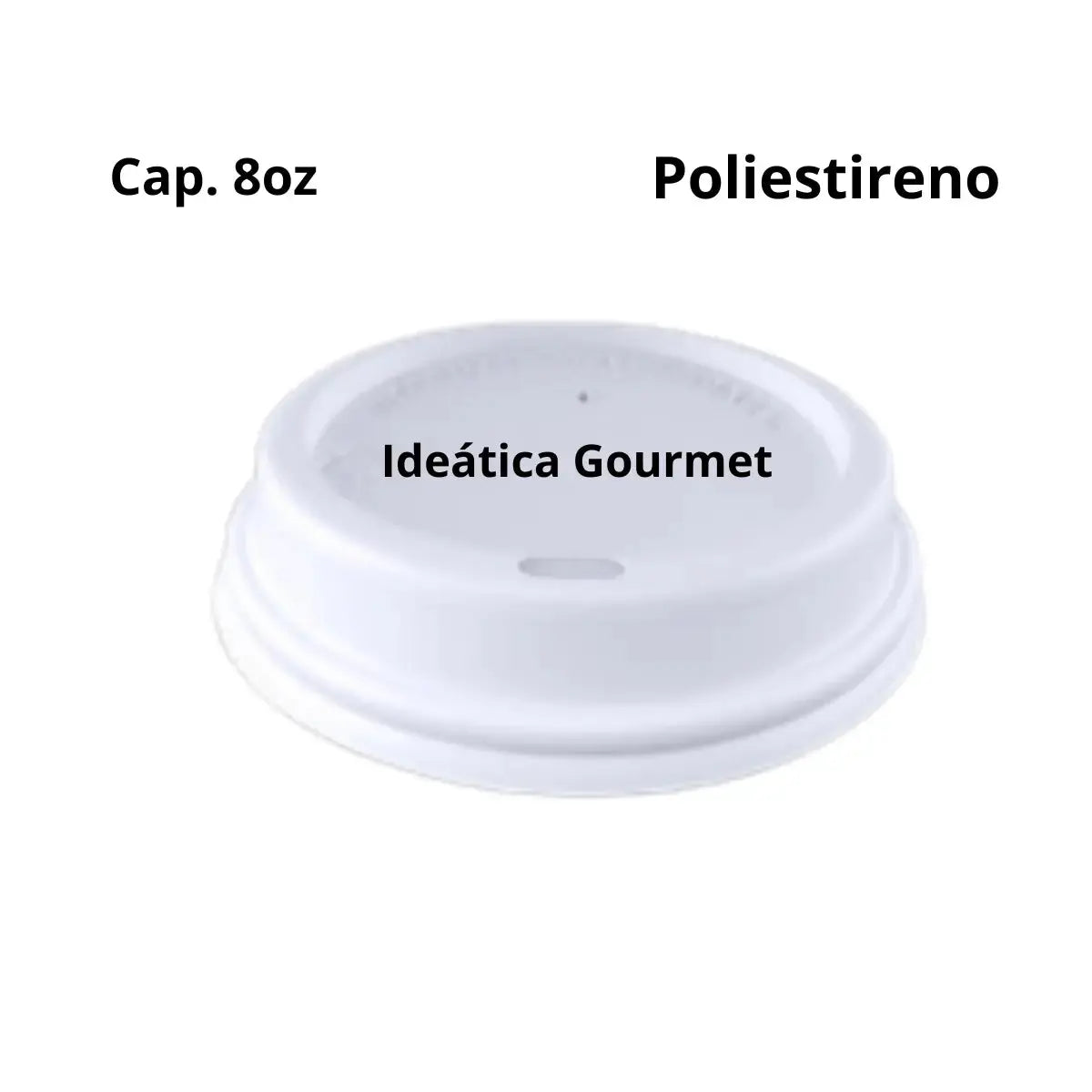 Tapa Blanca Para Vaso de 12 Oz y 16 Oz para Bebidas o Café de Plástico Catering - (Los Vasos se  Venden por Separado) IN